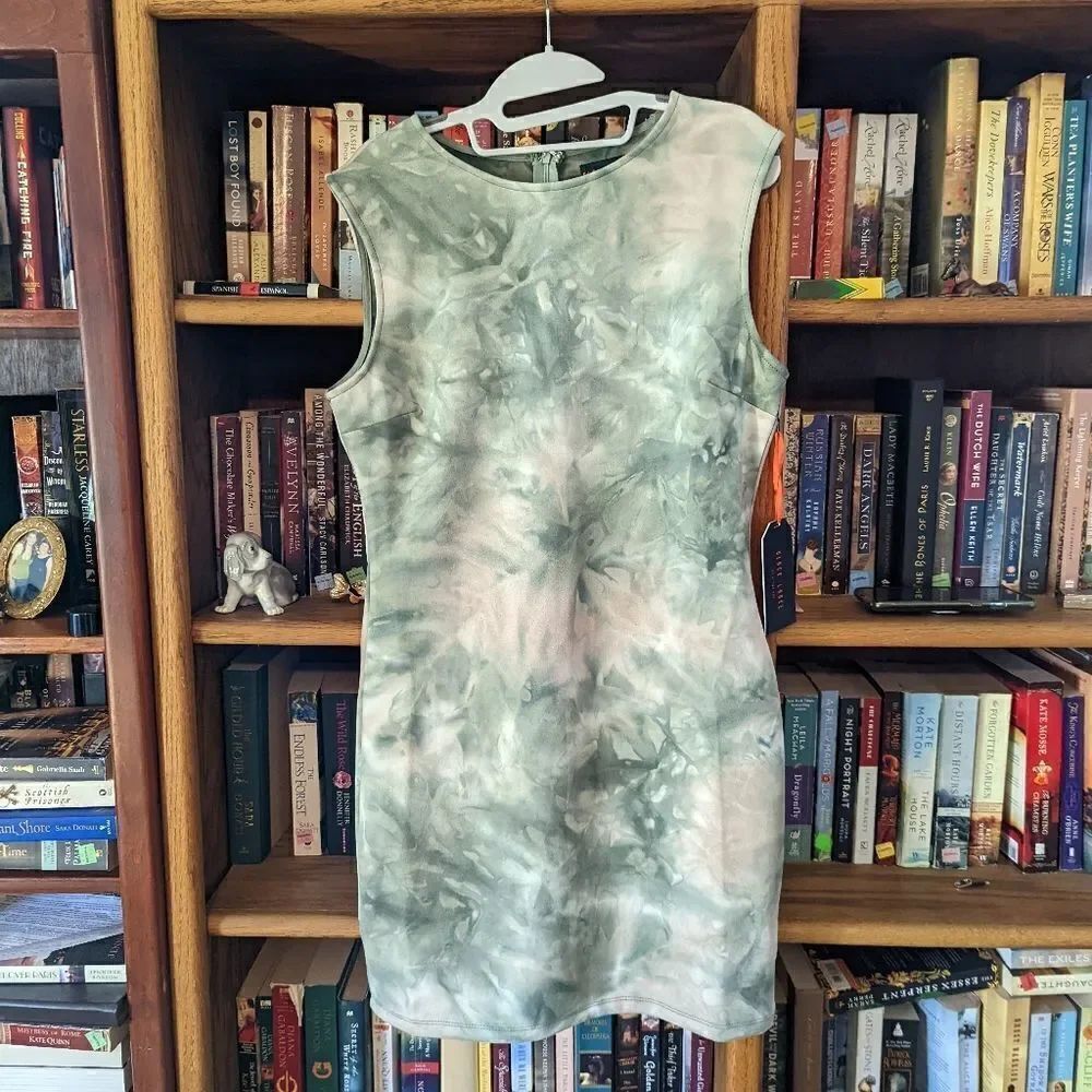 C'EST toi black label body con multi colored mini dress sz l nwt